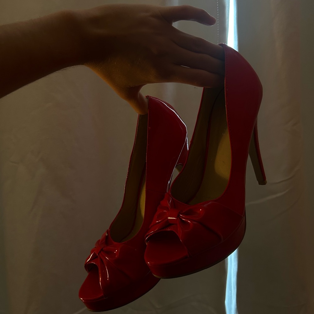 Wet Seal Red Peep-Toe Heels